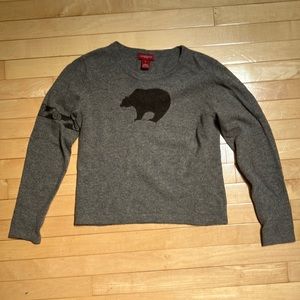 100% Wool Sundance Sweater with Bear(!)